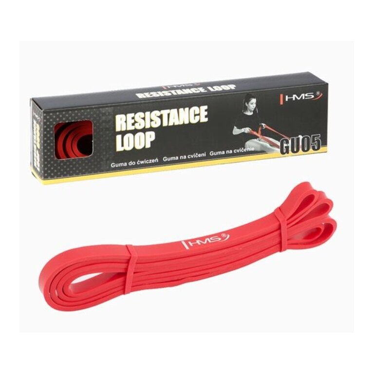 HMS Fitness Taśma Oporowa GU05 (2080x13x4,5mm) czerwona - 1 sztuka
