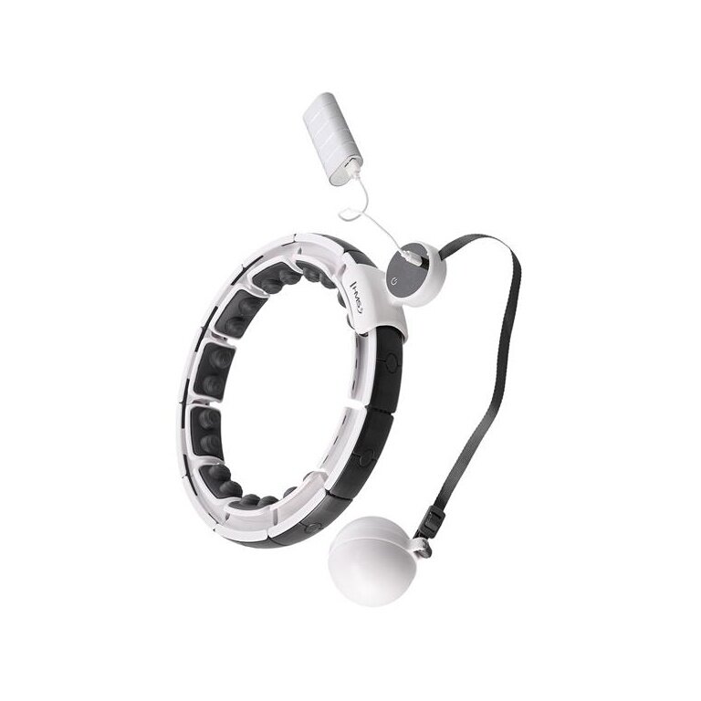 HMS Pierścień gimnastyczny Hula-Hoop HHM016 z punktami masującymi i kulą grawitacyjną - biały/szary