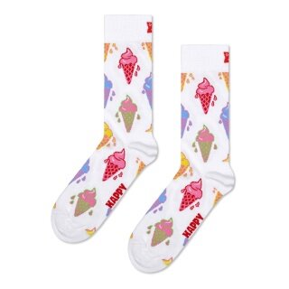 Skarpetki Happy Socks codzienne Crew Lody (Eiscreme) białe - 1 para
