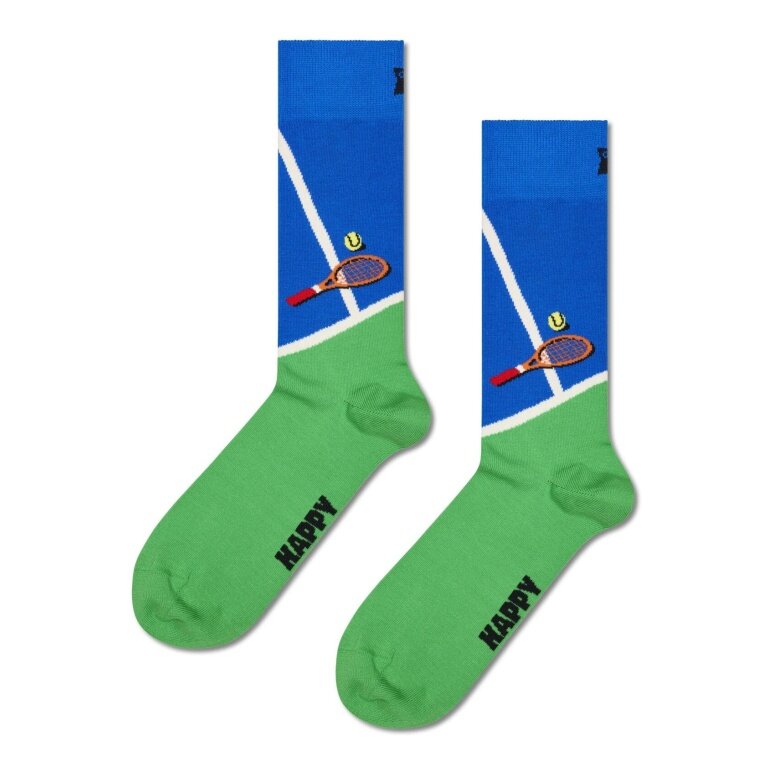 Skarpetki Happy Socks codzienne Crew rakieta tenisowa niebiesko/zielona - 1 para