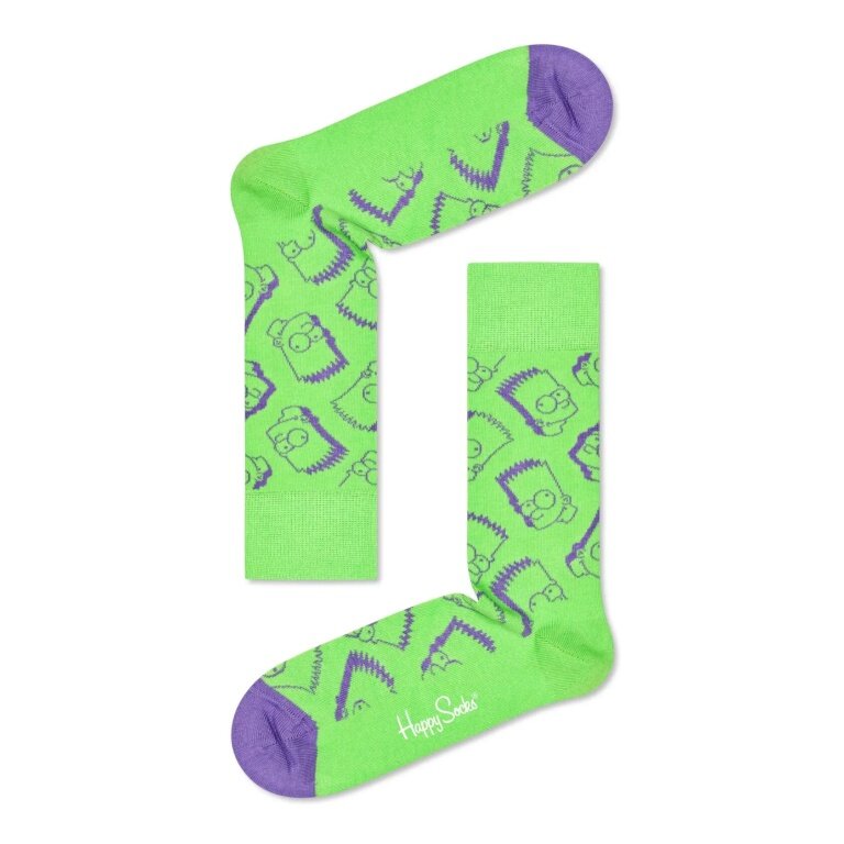 Happy Socks Skarpetki dzienne Crew The Simpsons Bart (Bawełna organiczna) jasnozielony - 1 para