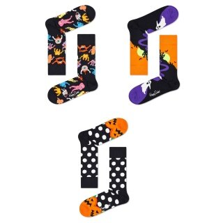 Happy Socks Skarpetki dzienne Crew Halloween Zestaw prezentowy czarny - 3 pary