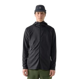 Haglöfs Fleecejacka Korp Mid Hood (Midlayer, oddychająca) czarna męska