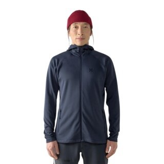Haglöfs Fleecejacka Korp Mid Hood (Midlayer, oddychająca) ciemnoniebieska męska