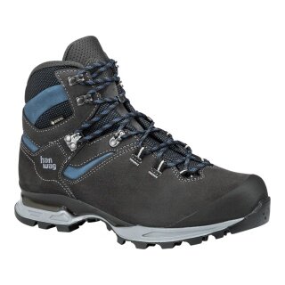 Buty trekkingowe Hanwag Tatra Light Wide GTX (skóra welurowa, wodoodporne, trekkingowe, szerokie) asfaltowo-szare/niebieskie męskie