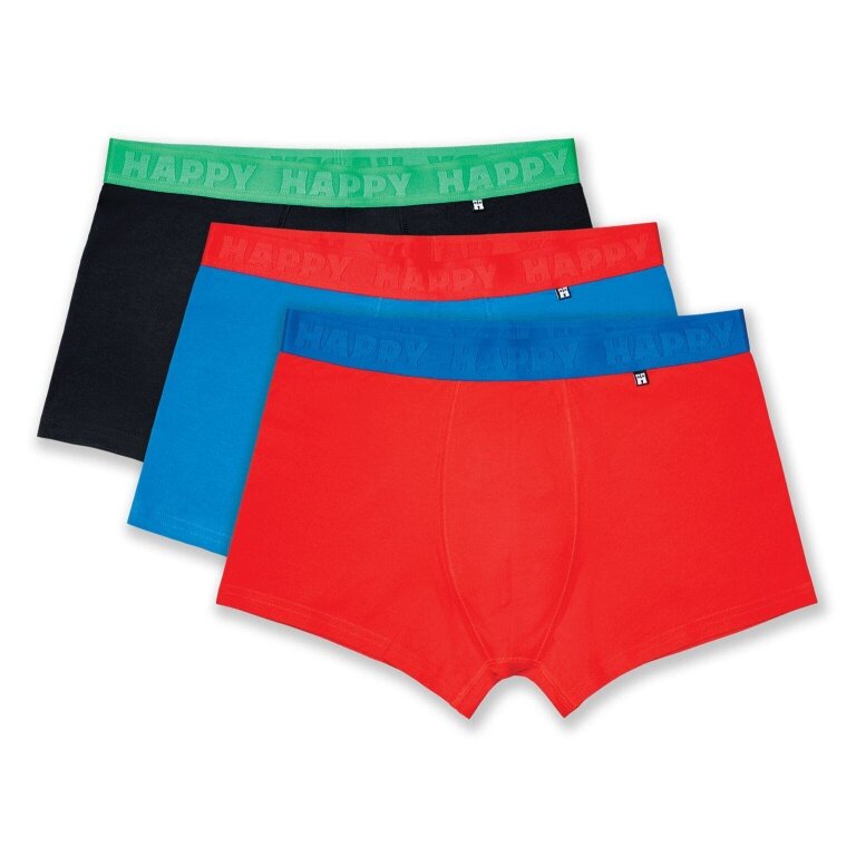 Skarpety Happy Socks Bokserki Solid Mix (Bawełna) wielokolorowe czarne/czerwone/niebieskie męskie - 3 sztuki