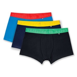 Skarpetki Happy Socks Bokserki Solid Mix (Bawełna) wielokolorowe granatowo/czarno/niebieskie dla mężczyzn - 3 sztuki