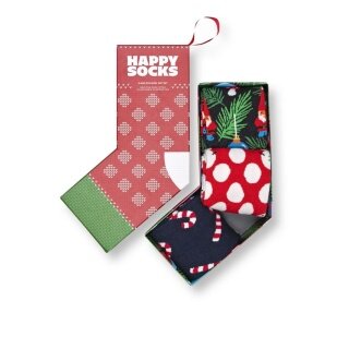 Happy Socks Skarpetki Dzienna Crew X-Mas Skarpetki Prezentowe Zestaw kolorowy <b>Opakowanie prezentowe </b> - 3 pary