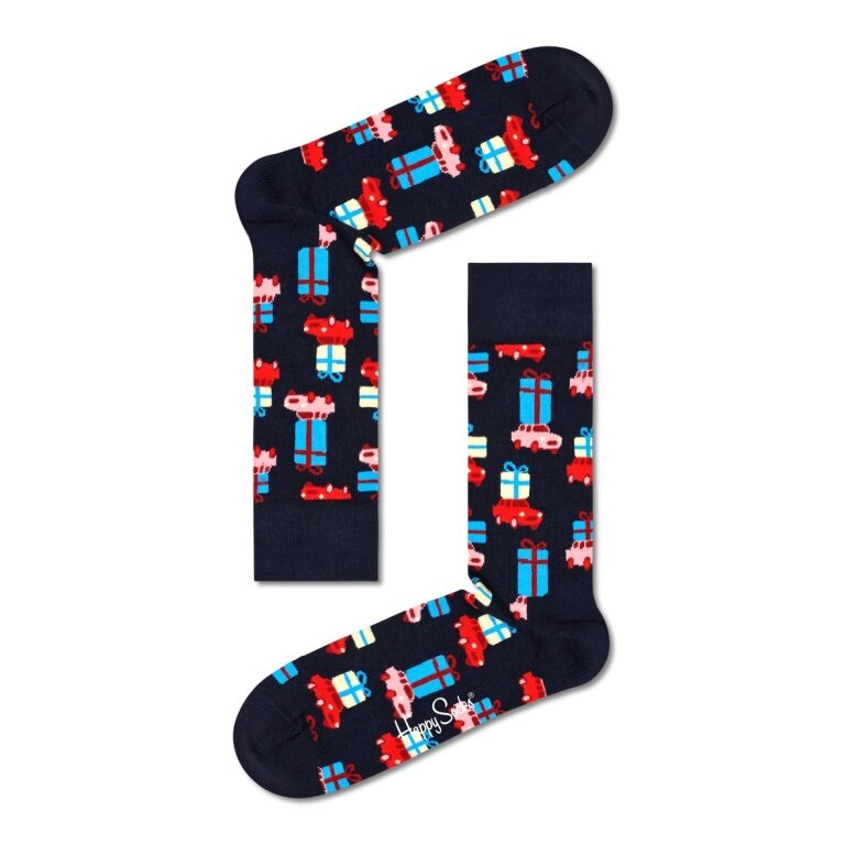 Happy Socks Skarpetki codzienne Crew Holiday Shopping (Boże Narodzenie) czarne - 1 para