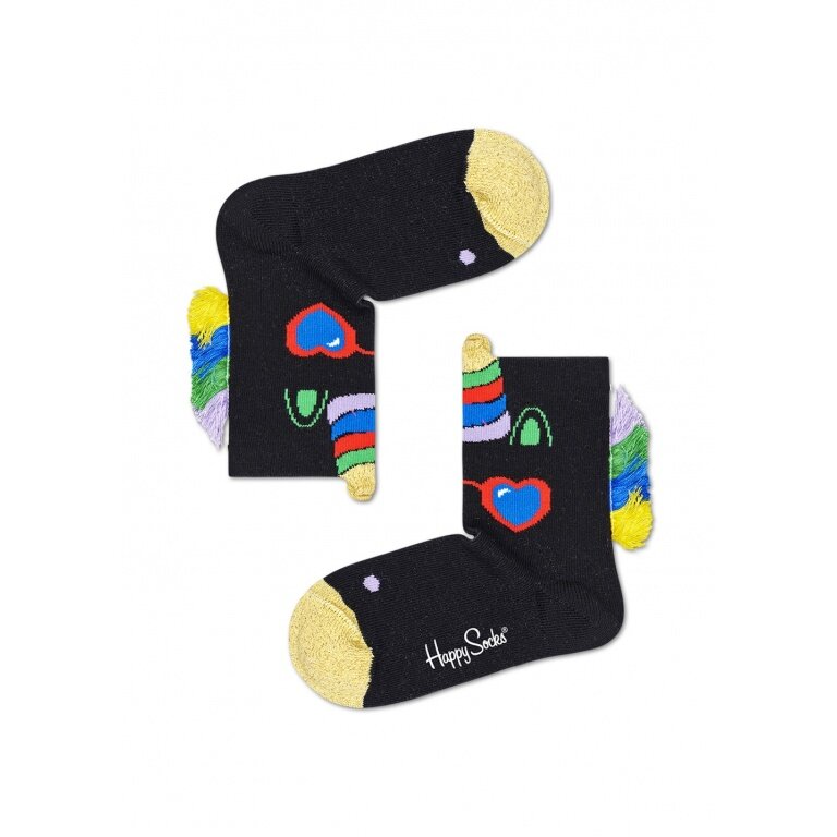 Happy Socks Skarpetki dzienne dla dzieci Jednorożec (Unicorn) czarne 1szt Chłopcy/Dziewczynki