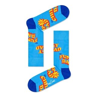 Skarpetki Happy Socks Tagessocke Crew Numer Jeden Tata jasnoniebieskie - 1 para