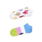 Happy Socks Skarpetki Dzienna Sneaker Low Lody & Pasek biały/wielokolorowy - 2 pary
