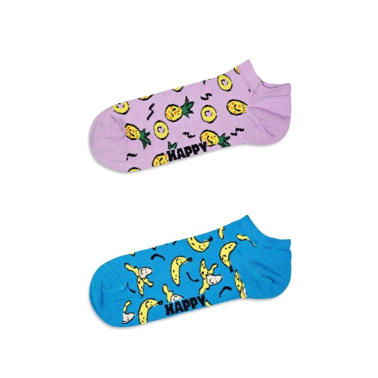 Happy Socks Skarpetki Dzienna Sneakers Niskie Owoce (Ananas/Banan) fioletowy/niebieski - 2 Pary