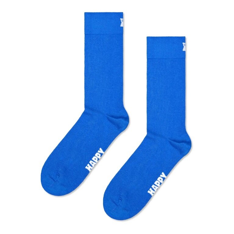 Happy Socks Skarpetki dzienne Crew Solid niebieskie - 1 para