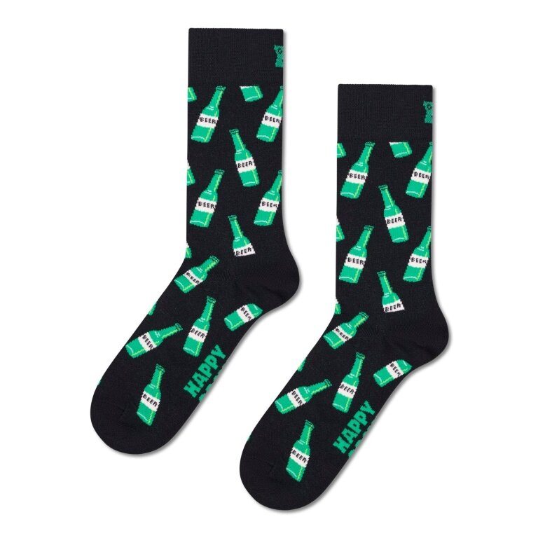 Skarpetki Happy Socks codzienne Crew Beer czarne/zielone - 1 para