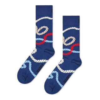 Happy Socks Skarpetki dzienne Crew Rope (Sznur) granatowe - 1 para