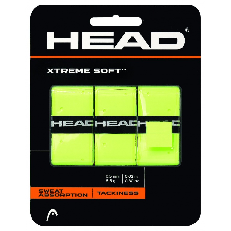 Head Overgrip Xtreme Soft 0.5mm (Uniwersalny/gładki/perforowany/chropowaty) żółty 3 szt.