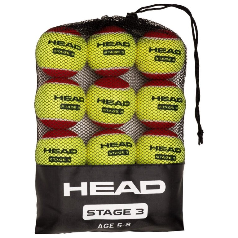 Piłki metodologiczne Head Stage 3 czerwono/żółte - 12 sztuk w opakowaniu