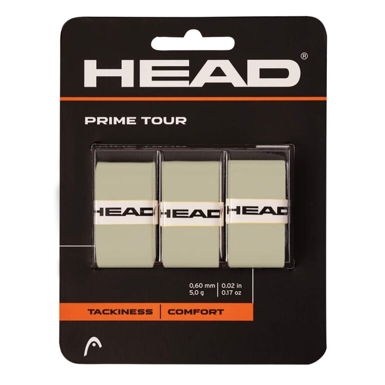 Head Overgrip Prime Tour 0.6 mm (Komfort, Chwytność) szary 3 szt.