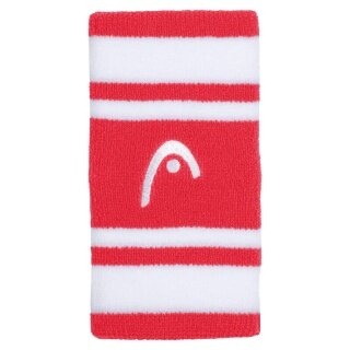 Opaska na nadgarstek Head Jumbo Logo Pasiasta czerwona/biała - 2 sztuki
