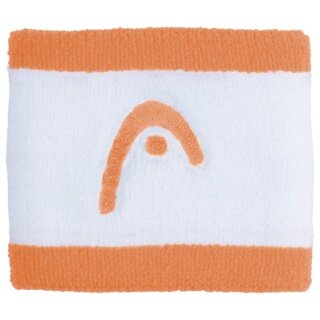 Opaska na nadgarstek Head z logo w paski morelowo/biała - 2 sztuki