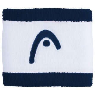 Opaska na nadgarstek Head z logo w paski granatowo/białe - 2 sztuki