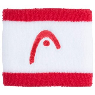Opaska na nadgarstek Head z logo w paski czerwono/białe - 2 sztuki