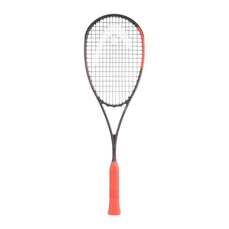 Raketa do squasha Head Radical 135 SB (135g/zrównoważona, Slimbody) 2026 grafitowo-szara/pomarańczowa - naciągnięta -