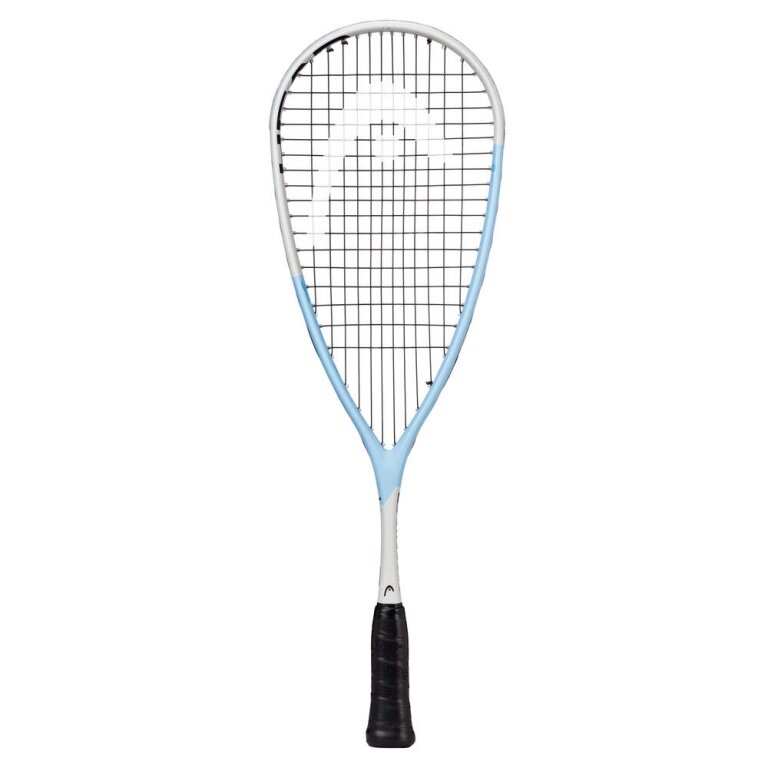 Raketa do squasha Head Kinder-Squash Extreme Junior 120g/z przodu 2025 jasnoniebieska/biała - naciągnięta -