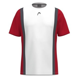 Koszulka tenisowa Head Club 25 Tech (100% poliester, oddychająca) 2025 biała/czerwona dla chłopców