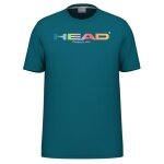 Koszulka tenisowa Head Rainbow (materiał mieszany, pochłaniający wilgoć) 2025 teal niebieska męska