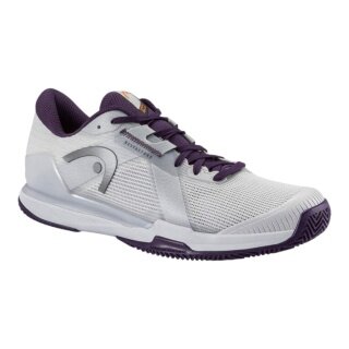 Buty tenisowe Head Sprint Pro 4.0 na nawierzchnię ceglaną/piaskową 2026 jasnoszare/purpurowe męskie