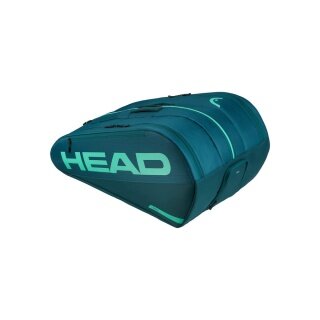 Torba na rakiety tenisowe Head Tennis-Racketbag Tour XL (torba na rakiety, 3 główne komory) 2026 zielona 12 sztuk
