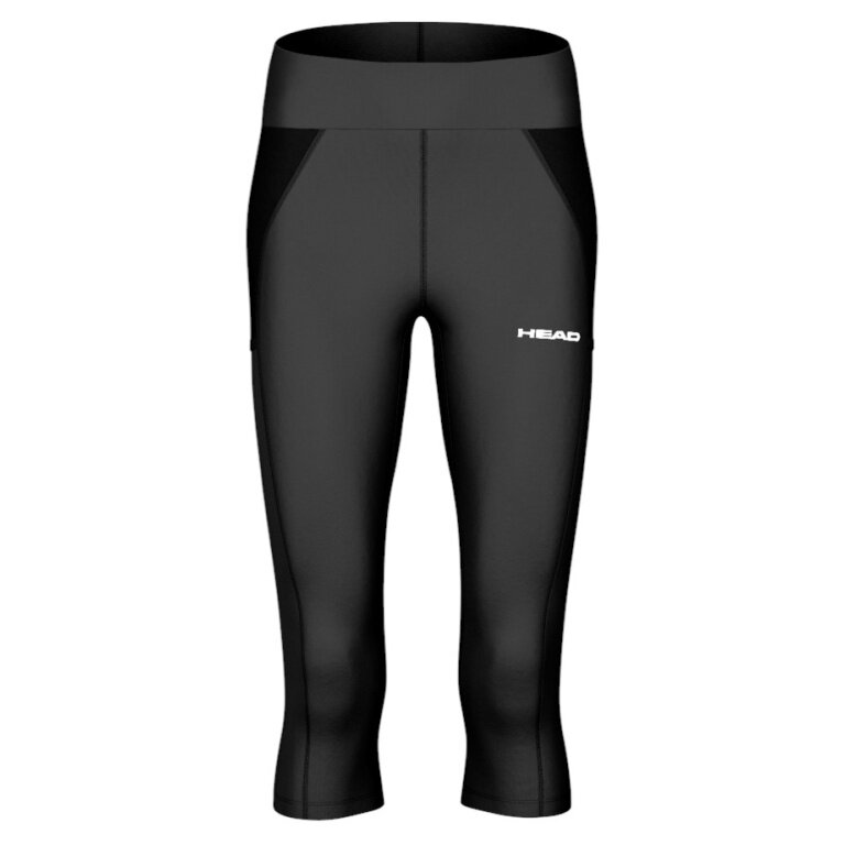 Spodnie tenisowe Head Tech 3/4 Tights (wysoki stan) 2025 czarne damskie