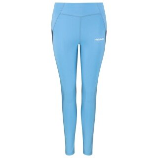 Head Spodnie tenisowe Tech Tight 2023 (z kieszeniami bocznymi, elastyczny materiał) długie elektryczny niebieski damskie