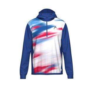 Head Kapuzenpullover Topspin Hoodie (Half-Zip, 100% Poliester) 2026 niebieski/biały mężczyźni