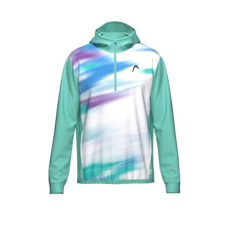 Head Kapuzenpullover Topspin Hoodie (Half-Zip, 100% Poliester) 2026 turkusowy/biały mężczyźni