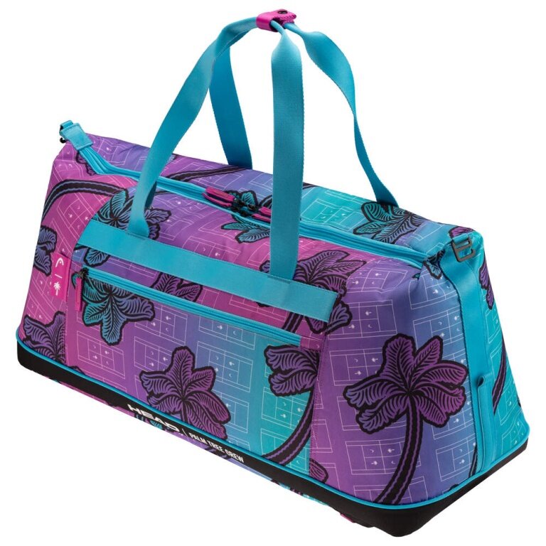 Torba tenisowa Head Tour Duffle Bag L Palm Tree Crew Edition (duża komora główna, kieszeń na rakiety) niebiesko/fioletowa