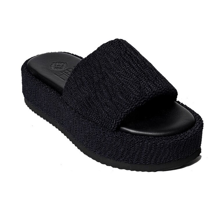 Hebe Athens Sandale Puffy Ibiza Flatform Slide czarny Damski