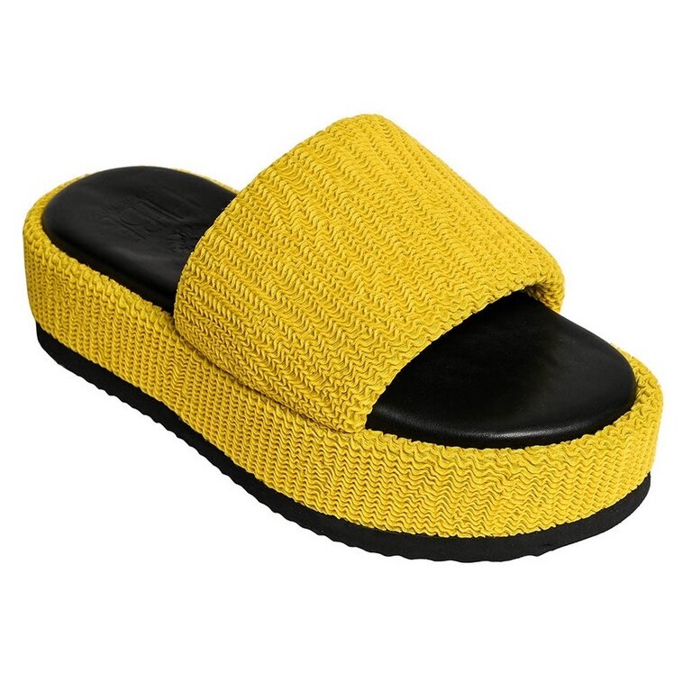 Hebe Athens Sandal Puffy Ibiza Flatform Slide żółty Damski