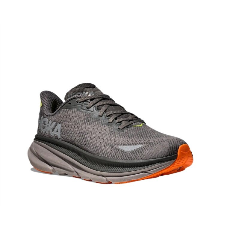 Hoka buty biegowe Clifton 9 GTX (wodoodporne, odblaskowe detale) szare męskie