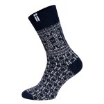 HomeOfSocks Skarpetki wełniane Skandynawskie Finlandia granatowe - 1 para