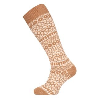 Skarpetki HomeOfSocks, skandynawskie, Norwegia (wełna owcza) brązowe - 1 para