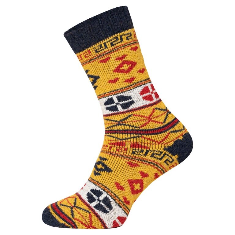 HomeOfSocks Skarpety wełniane Hygge żółte/kolorowe - 2 pary