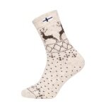 HomeOfSocks Skarpetki wełniane Grube Flaga Skandynawia Finlandia ecru/brązowy - 1 para