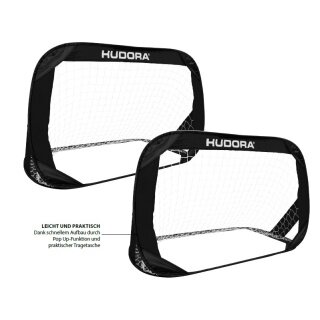 Hudora bramki do piłki nożnej Pop Up czarne - 2 bramki