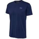 hummel Sport/Czas wolny T-shirt hmlCOURT Cotton (elastyczny materiał jersey) krótki rękaw granatowy mężczyźni