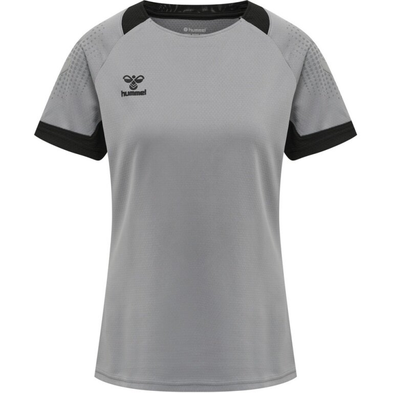 hummel Koszulka sportowa (trykot) hmlLEAD Poly Jersey (materiał siatkowy) szary Damska