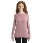 Icebreaker Bielizna Długa Koszulka 200 Oasis LS Crewe - Wełna merino, dopasowana - crystalpink Damska