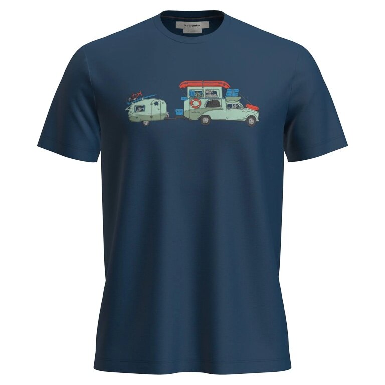 Koszulka wędkarska/wolnoczasowa Icebreaker Merino 150 Tech Lite Transportage (100% wełna merino) ciemnoniebieska męska